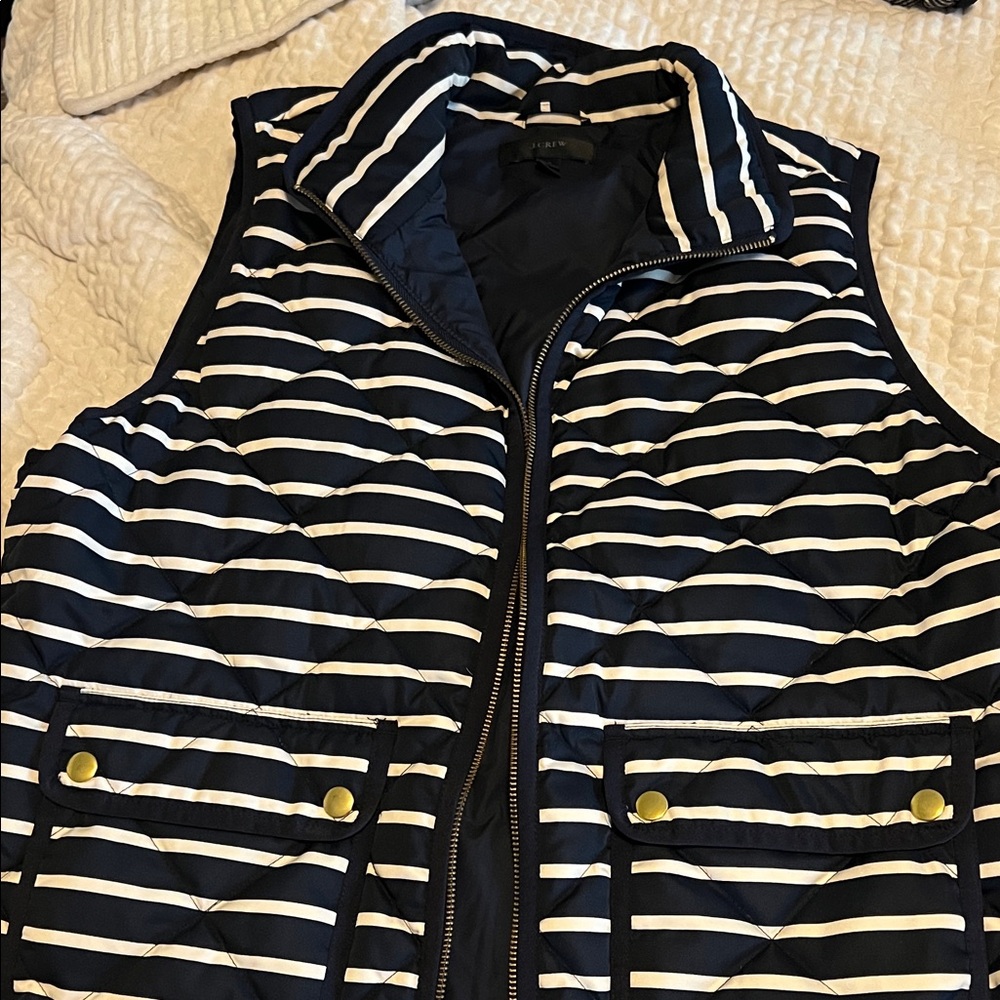 J. Crew Navy and White Striped Vest